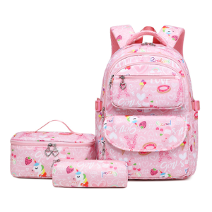 Girls Unicorn Backpack with Lunch Bag Pencil Case 3-Piece Set 