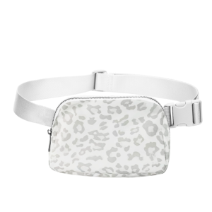 Mini Waterproof Fanny Pack Belt Bag - White Leopard Print