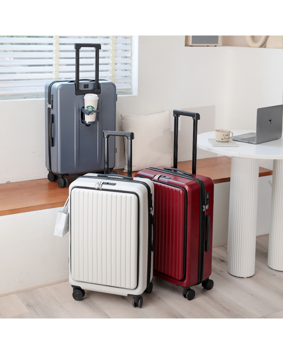 Carry-on Luggage PC Hardside Rolling Suitcase with Spinner Wheel TSA Lock - Red