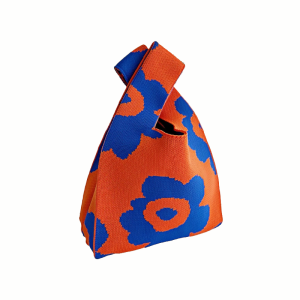 Knitted Elastic Tote Bag Handbag for Women - Orange