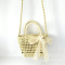 Cloth Grass Woven Beach Shoulder Bag with Lace for Women