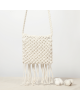 Retro Crochet Crossbody Shoulder Bag for Women Woven Fringe Bobo Summer Beach Bags 