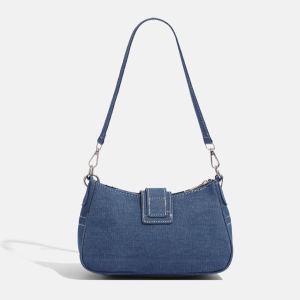 Y2K Star Blue Denim Underarm Bag Vintage Gothic Shoulder Bag Punk Handbag Purse