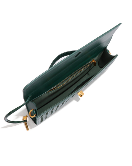 Elegant Chic Woven Clutch Purses Handbag for Women Ladies - Gold