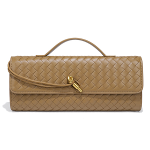 Elegant Chic Woven Clutch Purses Handbag for Women Ladies - Khaki
