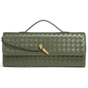 Elegant Chic Woven Clutch Purses Handbag for Women Ladies - Olive