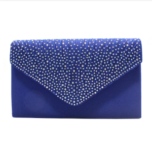 Formal Evening Rhinestone Envolope Clutch Purses Handbags for Wedding Party - Royal Blue
