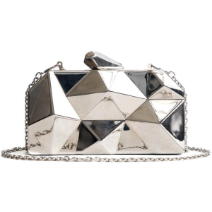 Women Diamond Metal Box Dinner Party Evening Clutch Bag Cocktail Handbags 