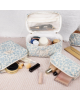 3 Pcs Floral Cotton Travel Makeup Bag Cosmetics Organizer Toiletry Bag Case 
