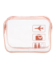 Clear Toiletries Bags Quart Size Travel Makeup Cosmetic Carry on Airport Airline Compliant Bag - Rose Gold