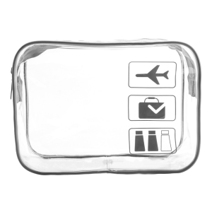 Clear Toiletries Bags Travel Makeup Carry on Airport Airline Compliant Bag - Grey