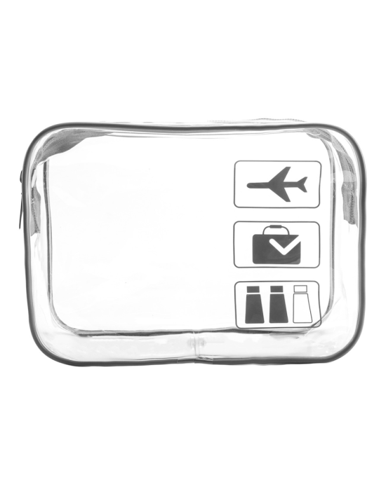 Clear Toiletries Bags Travel Makeup Carry on Airport Airline Compliant Bag - Grey