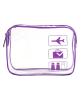 Clear Toiletries Bags Travel Makeup Carry on Airport Airline Compliant Bag - Purple