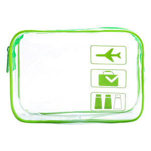 Clear Toiletries Bags Travel Makeup Carry on Airport Airline Compliant Bag - Green