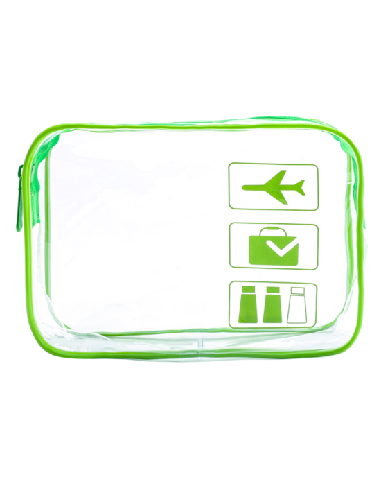 Clear Toiletries Bags Travel Makeup Carry on Airport Airline Compliant Bag - Green
