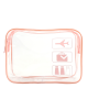 Clear Toiletries Bags Travel Makeup Carry on Airport Airline Compliant Bag - Pink