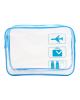 Clear Toiletries Bags Travel Makeup Carry on Airport Airline Compliant Bag - Blue