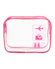 Clear Toiletries Bags Travel Makeup Carry on Airport Airline Compliant Bag - Rose Red