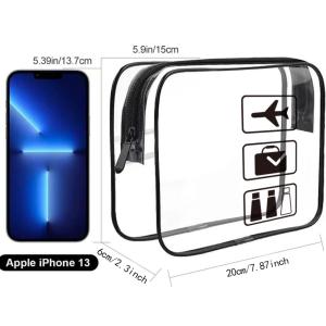 Clear Toiletries Bags Travel Makeup Carry on Airport Airline Compliant Bag - White