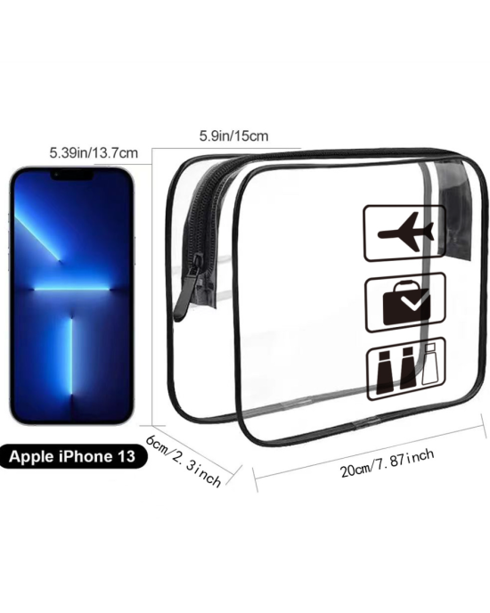 Clear Toiletries Bags Travel Makeup Carry on Airport Airline Compliant Bag - Green