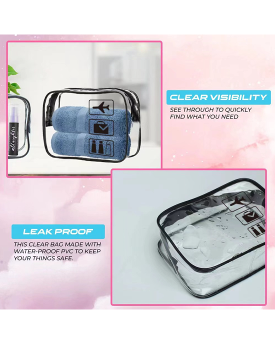 Clear Toiletries Bags Travel Makeup Carry on Airport Airline Compliant Bag - Green