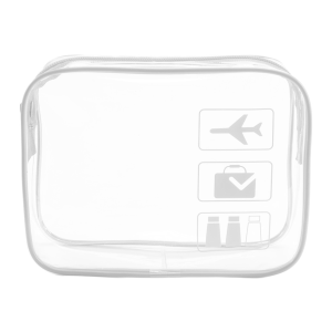 Clear Toiletries Bags Travel Makeup Carry on Airport Airline Compliant Bag - White