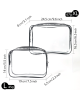 3 Pcs Clear Toiletries Bags Travel Makeup Carry on Airport Airline Compliant Bag - White