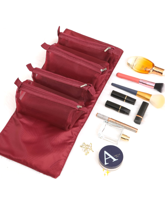 4 In 1 Roll Up Removable Storage Makeup Bag