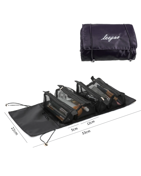 4 In 1 Roll Up Removable Storage Makeup Bag