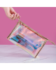 2 Pieces Holographic Makeup Bag Clear PVC Makeup Bag