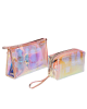 2 Pieces Holographic Makeup Bag Clear PVC Makeup Bag