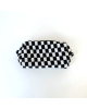 2 Pcs Knit Cosmetic Checkered Makeup Bag - Black