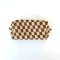 2 Pcs Knit Cosmetic Checkered Makeup Bag - Brown