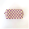 2 Pcs Knit Cosmetic Checkered Makeup Bag - Coffee