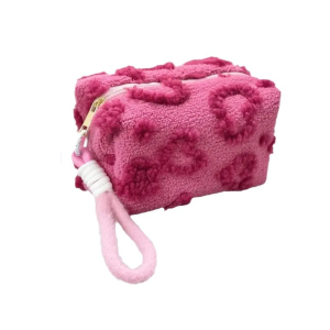 Adorable Cute Fuzzy Lamb Wool Plush Travel Girls Makeup Bags 