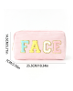 4 Pcs Cute Corduroy Fuzzy Plush Travel Girls Makeup Pouch Bags 