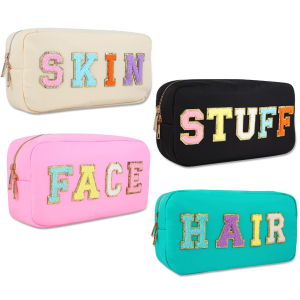 4 Pcs Cute PU Leather Waterproof Travel Girls Makeup Pouch Bags 