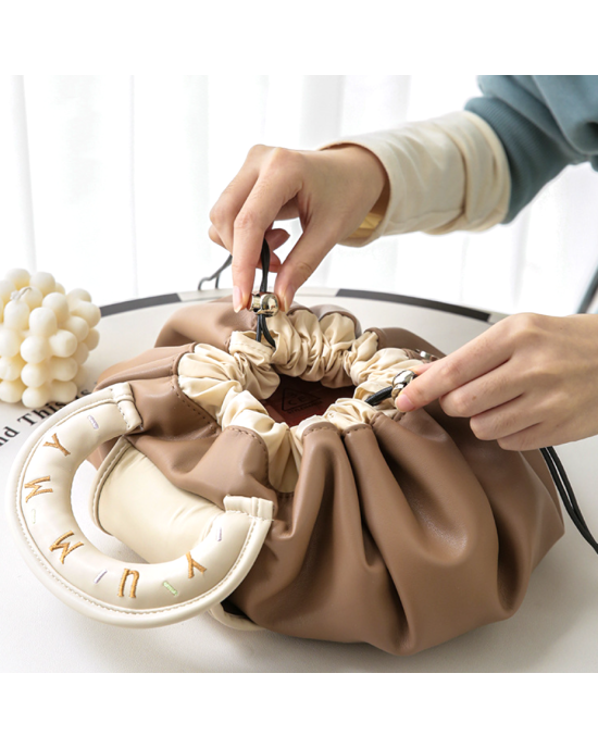 Portable Drawstring Makeup Bag Organizer Travel Cosmetic Bag for Women