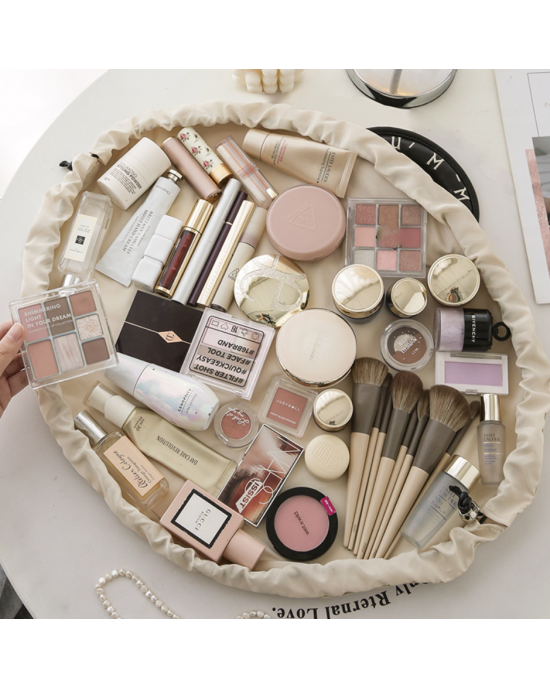 Portable Drawstring Makeup Bag Organizer Travel Cosmetic Bag for Women