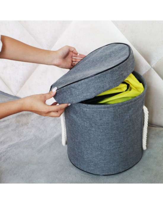 Drawstring Toy Storage Basket Bag with Foldable Play Mat