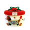 Cute Christmas Dachshund Round Storage Baskets Gift Box with Lids