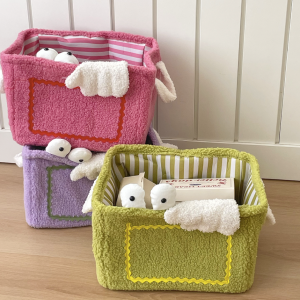 2 Pcs Monster Storage Baskets Plush Fabric