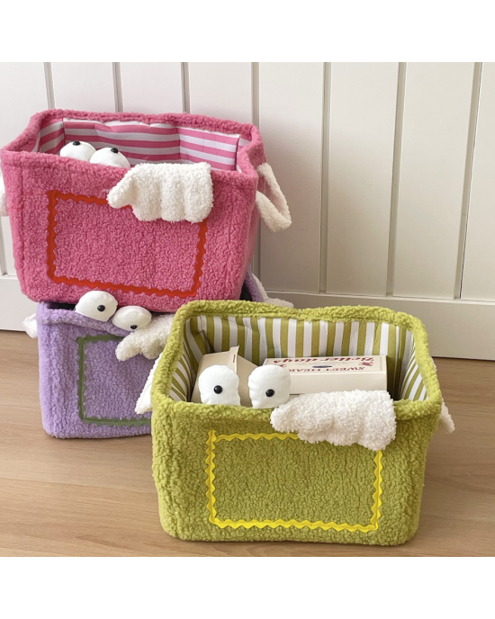 2 Pcs Monster Storage Baskets Plush Fabric