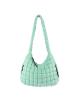 Large Puffer Tote Bag for Women Quilted Crossbody Hobo Bag - Egg Blue