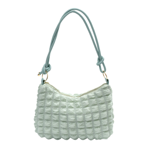 Quilted Tote Shoulder Handbags Puff Purse - Green