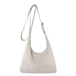 Retro Crescent Hobo Tote PU Leather Crossbody Bag - White
