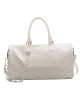 PU Crocodile Leather Weekend Gym Hospital Sleepover Bag - White