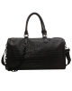 PU Crocodile Leather Weekend Gym Hospital Sleepover Bag - Black