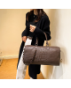 PU Crocodile Leather Weekend Gym Hospital Sleepover Bag - Brown