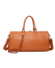 PU Crocodile Leather Weekend Gym Hospital Sleepover Bag - Orange